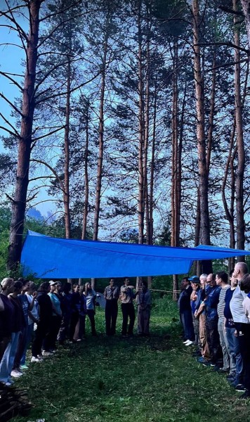 Cкаутский костер для родителей в Георгиевском храме пос. Нахабино 